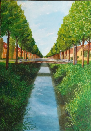 Laantje in BoZ, cobra op masonite, 60x90 cm